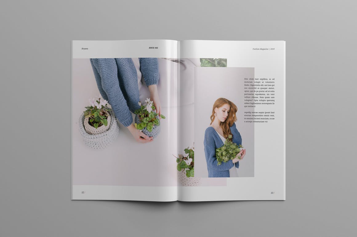 时尚主义北欧风格16设计网精选杂志设计模板 KRYANA – Fashion Magazine插图(6)