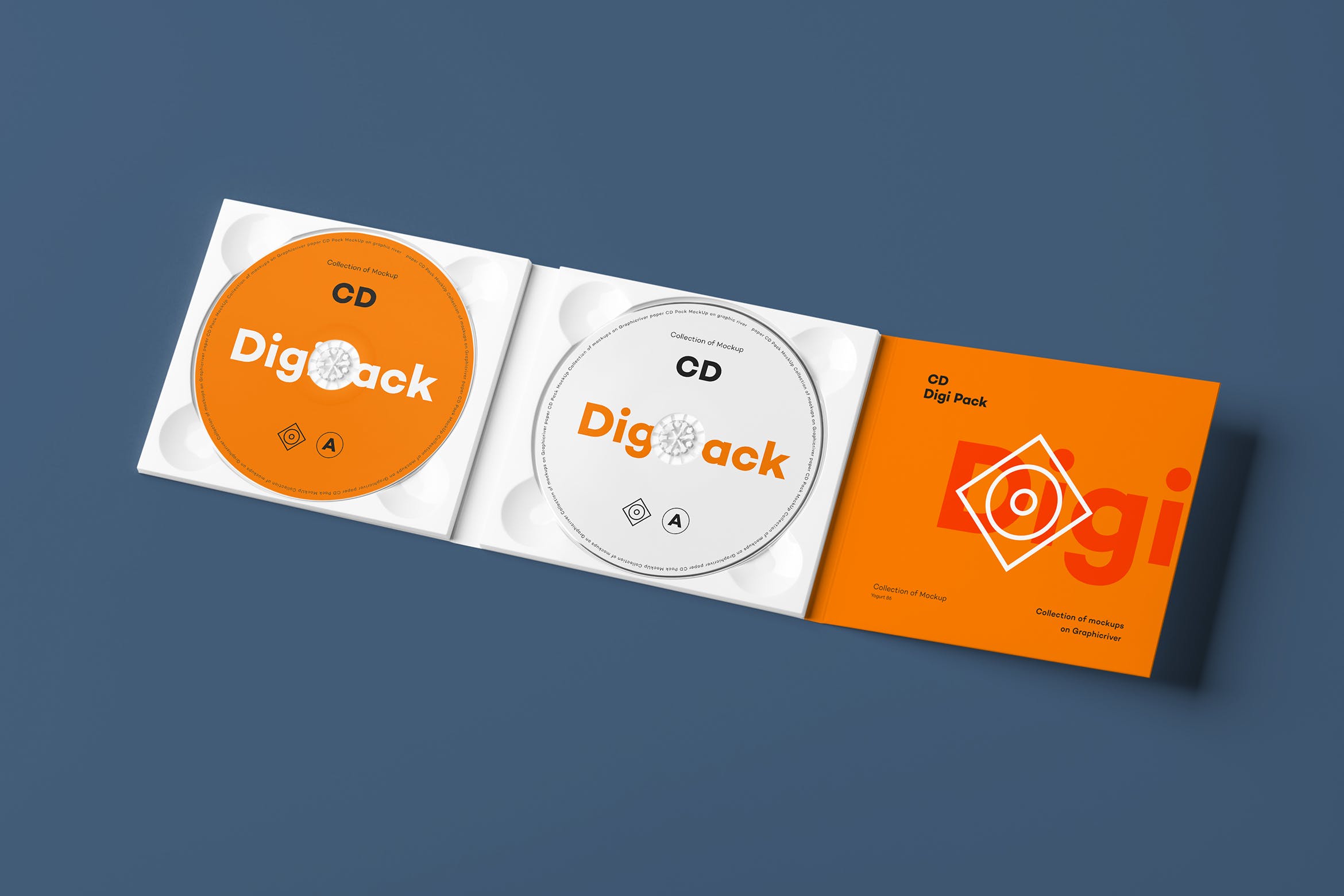 CD光碟封面&包装盒设计图普贤居精选模板v8 CD Digi Pack Mock-up 8插图
