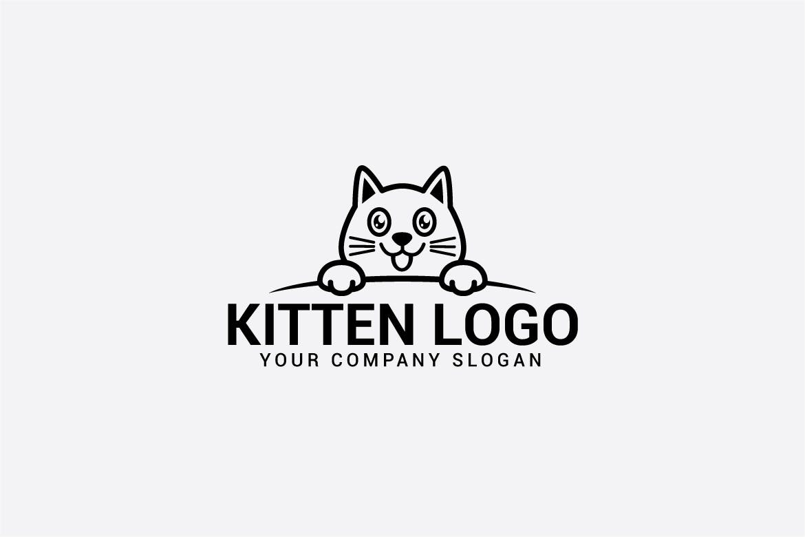 可爱卡通猫图形Logo设计普贤居精选模板 KITTEN LOGO插图(1)