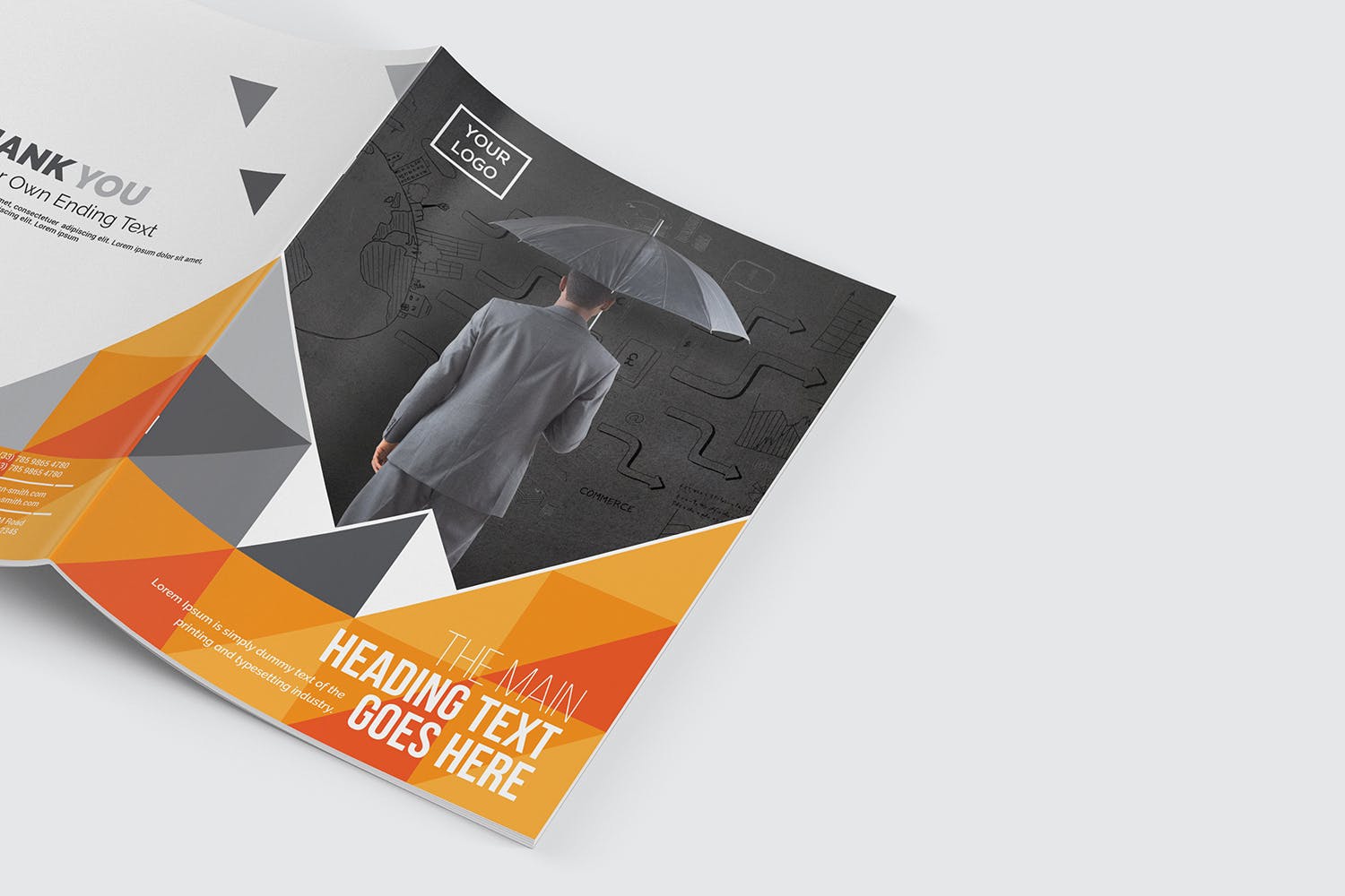 企业核心业务推广对折页宣传册设计模板 Bifold Brochure插图(5)