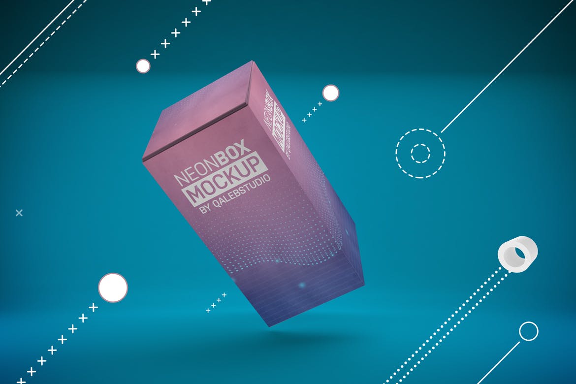 产品包装盒外观设计多角度演示普贤居精选模板 Abstract Rectangle Box Mockup插图(6)