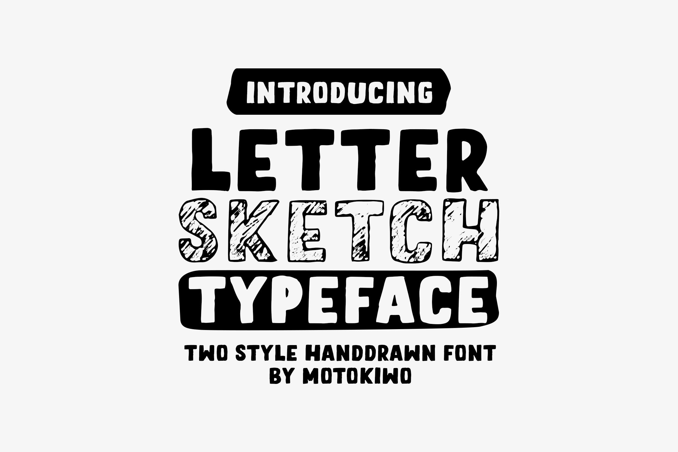 铅笔素描风格＆实心填充英文无衬线字体亿图网易图库精选 Letter Sketch Typeface插图