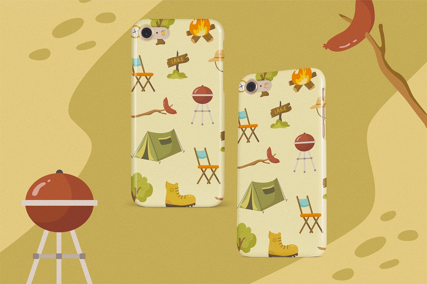 夏日营地主题矢量手绘剪贴画图案素材 Summer Camp Vector Clipart Pack插图(3)