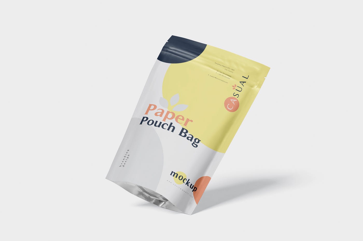 食品自封袋包装设计效果图素材库精选 Paper Pouch Bag Mockup – Large Size插图(4)