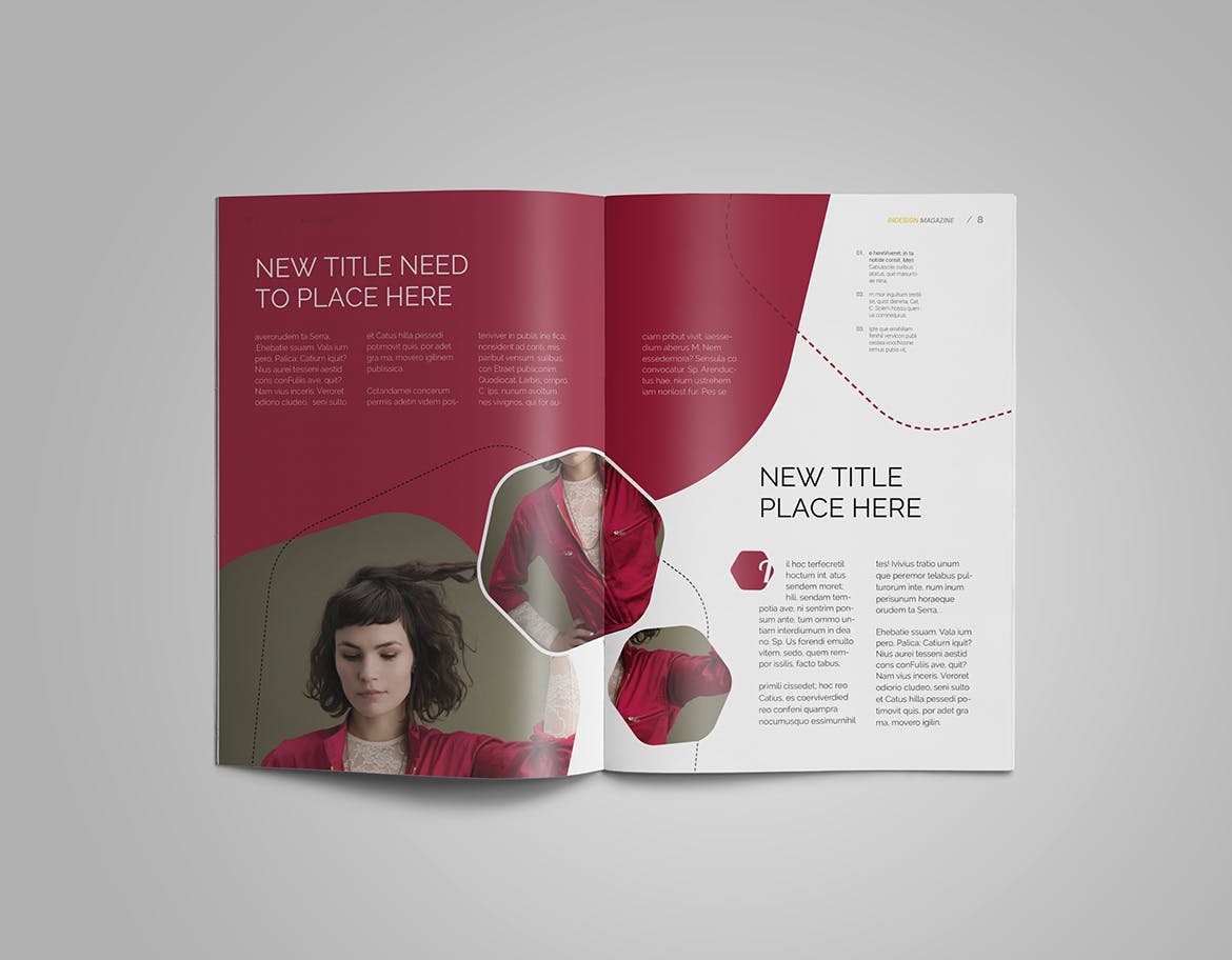 潮流时尚素材库精选杂志排版设计InDesign模板 InDesign Magazine Template插图(6)