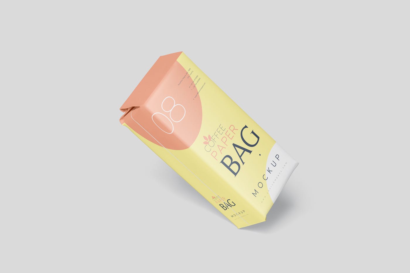 咖啡粉/咖啡豆纸袋包装素材库精选模板 Coffee Paper Bag Mockup Set插图(4)