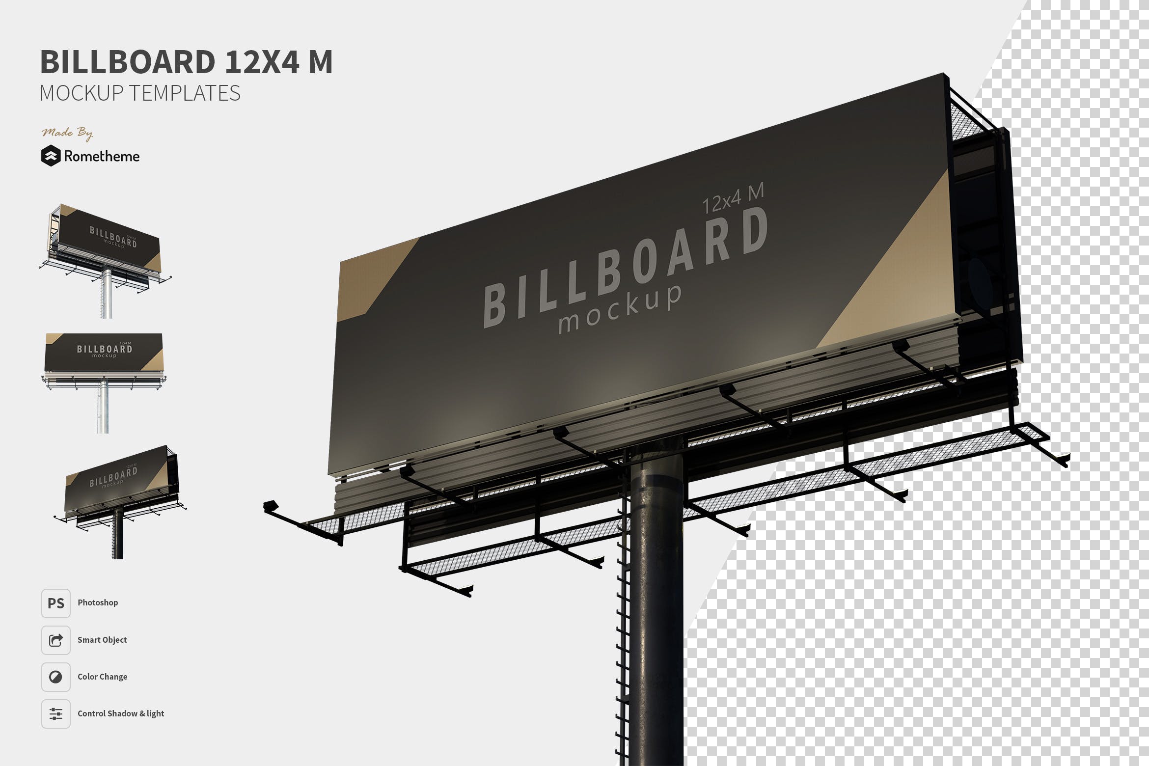 大型高速公路广告牌效果图样机16设计网精选 Billboard – Mockup FH插图