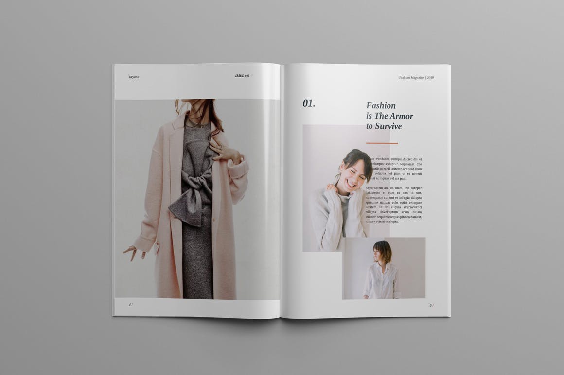 时尚主义北欧风格16图库精选杂志设计模板 KRYANA – Fashion Magazine插图(2)