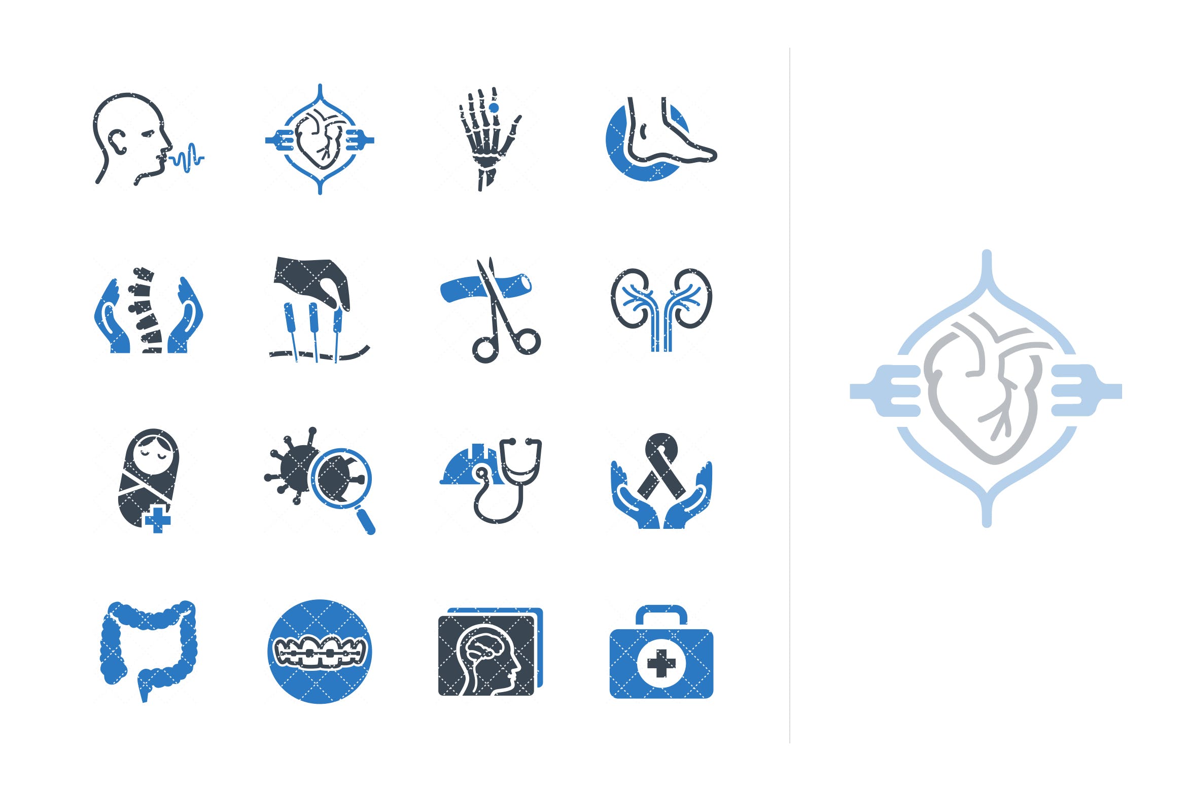 医疗服务和特色矢量亿图网易图库精选图标素材v4 Medical Services & Specialties Icons – Set 4插图