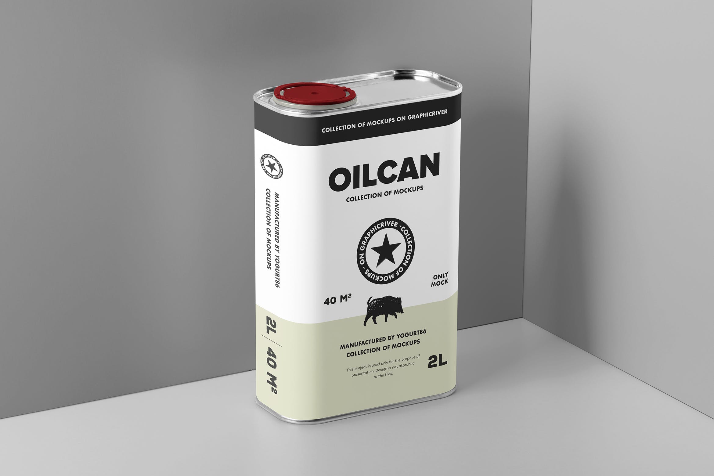 方形油罐外观设计图素材库精选模板 Oil Can Mock-up插图