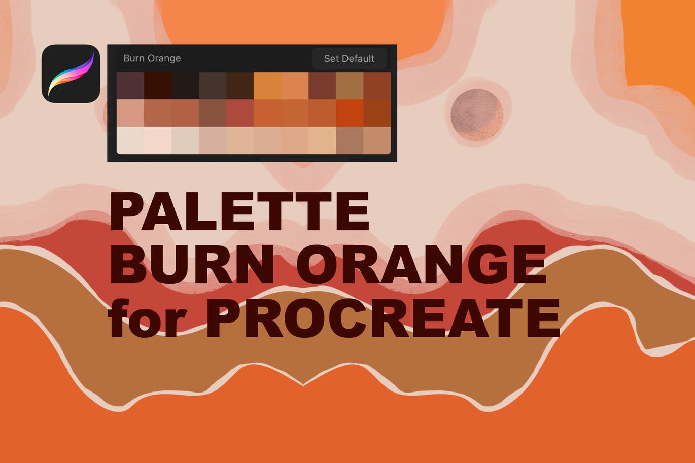 Procreate插画应用火橙色/橙色调色板 Palette Burn Orange for Procreate插图