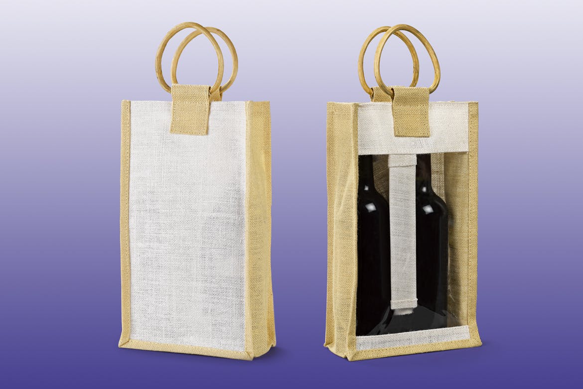 便携式洋酒葡萄酒礼品袋设计图素材库精选 Wine_Bag_Gift-Mockup插图(2)