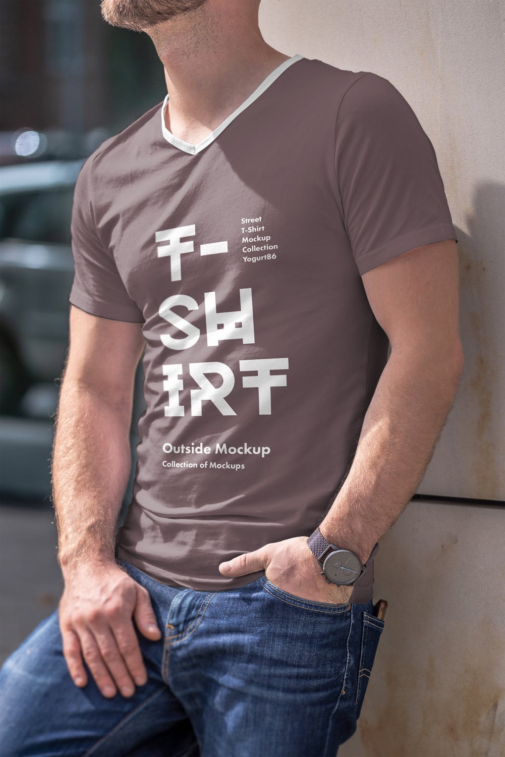 男士印花T恤真实模特上身效果图样机16设计网精选模板 T-Shirt Mock-up 5插图(3)