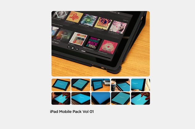iPad平板电脑响应式设计预览非凡图库精选样机模板 iPad Mobile Design Tablet Mock-Up Bundle插图(1)