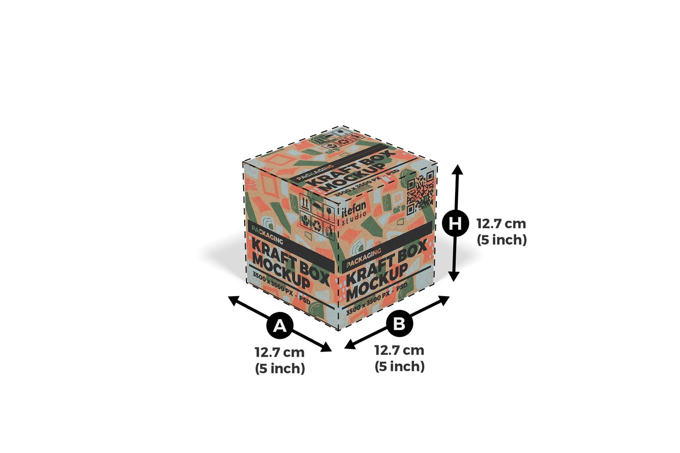 牛皮纸包装盒16设计网精选模板v3 Kraft Box Mockup – Packaging Vol 3插图(1)