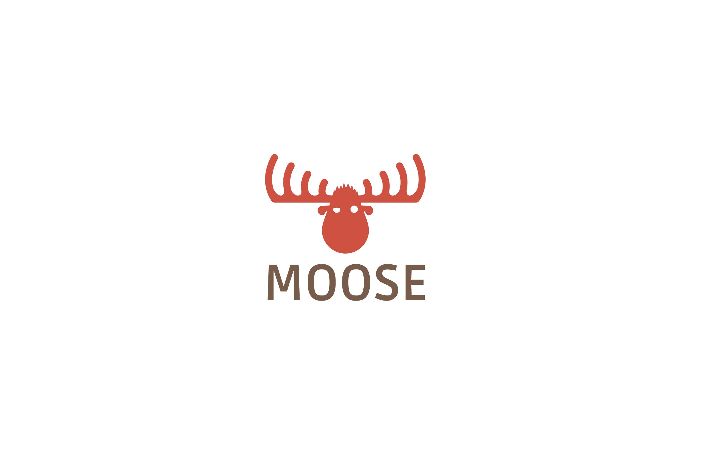 驼鹿图形Logo设计普贤居精选模板 Moose logo template插图