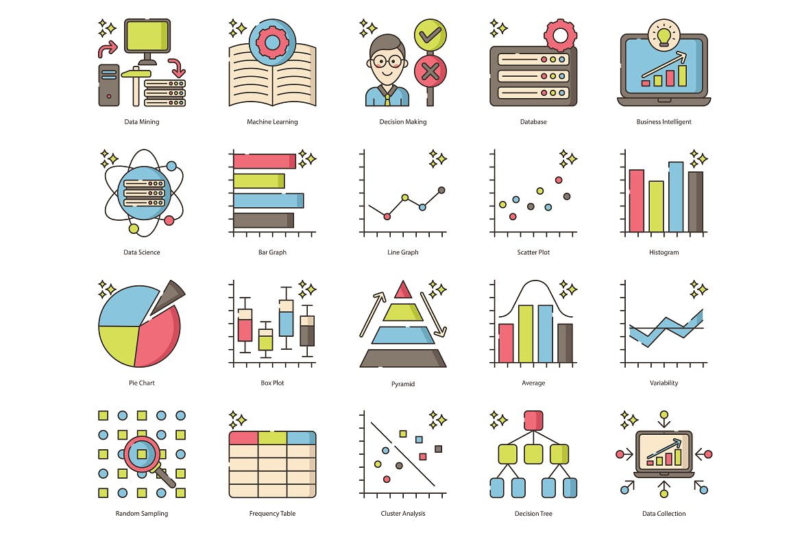 80枚数据分析主题矢量16设计素材网精选图标 Data Analytics Icons插图(1)