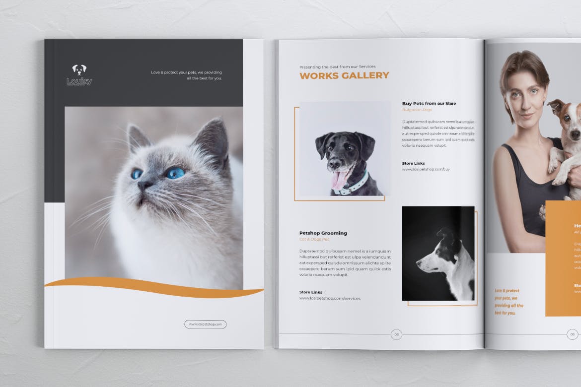 宠物店业务宣传手册设计模板 LOSI Pet Shop Business Brochure插图(4)