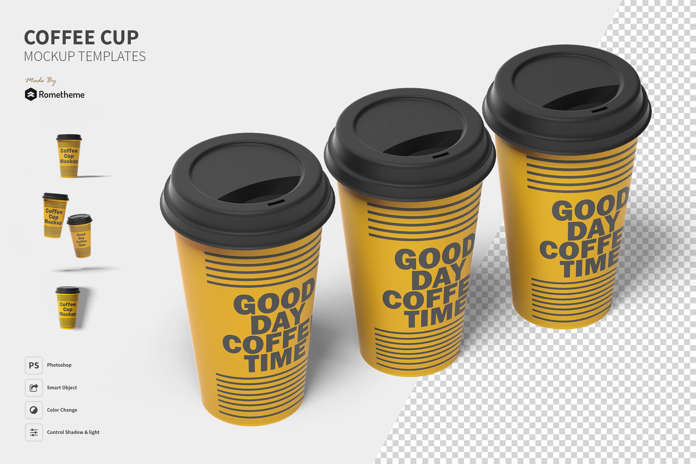 一次性咖啡纸杯设计图素材库精选 Coffee Cup Mockup Set FH插图