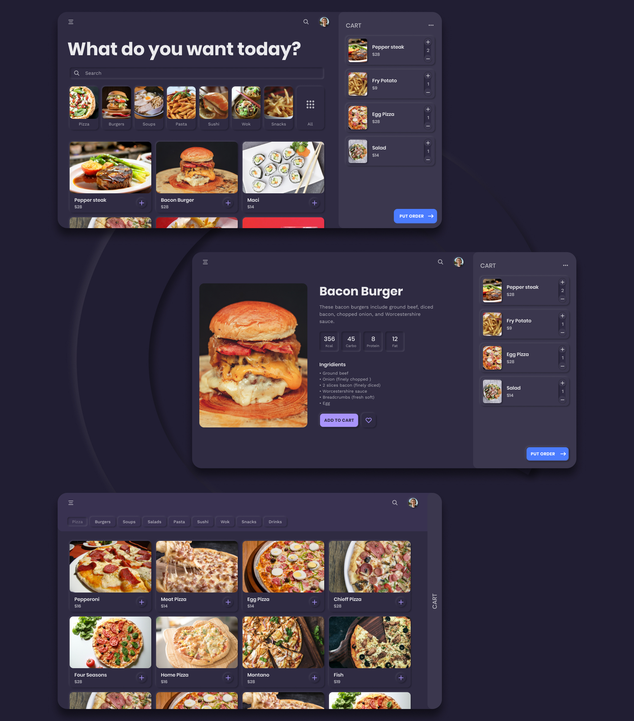 素材库下午茶：Messenger/博客/送餐服务/教育类APP应用设计UI套件插图(7)
