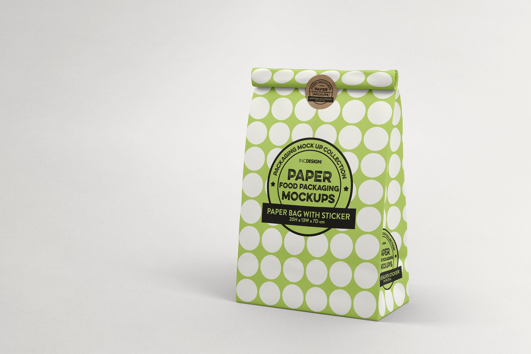 贴纸密封包装纸袋设计效果图16图库精选 Paper Bag with sticker Seal Packaging Mockup插图(2)