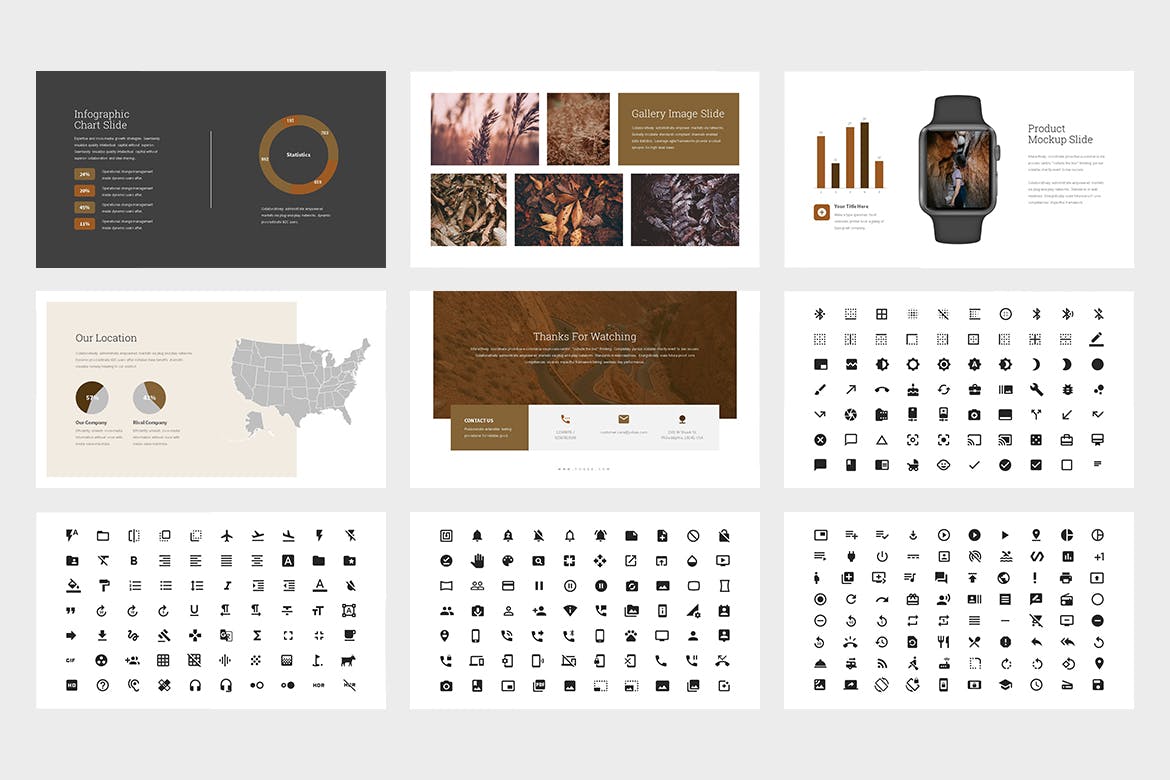 棕色色调Lookbook目录素材天下精选谷歌演示模板 Yokea : Brown Color Tone Lookbook Google Slides插图(12)