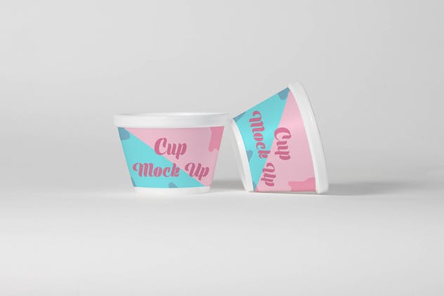 冰淇淋纸杯图案设计预览素材中国精选模板 Ice Cream Cup Mock Up插图(3)