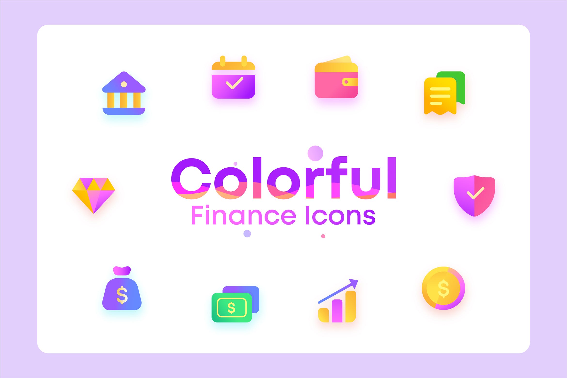 金融/钱包/银行主题彩色矢量16设计素材网精选图标 Colorful Finance, wallet, bank, Illustration Icons插图