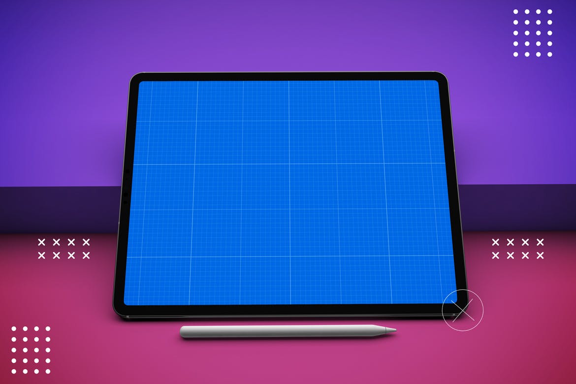 抽象设计风格iPad Pro平板电脑屏幕效果图16设计网精选样机v2 Abstract iPad Pro V.2 Mockup插图(9)