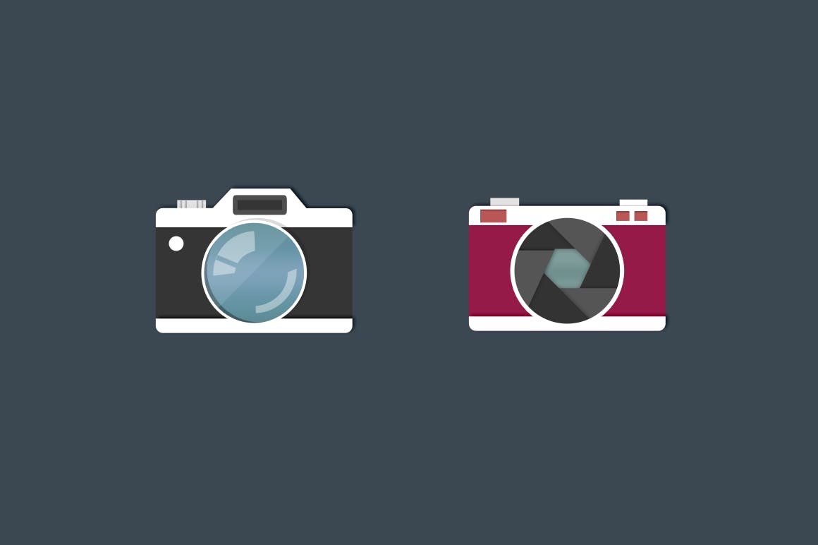 扁平设计风格相机矢量非凡图库精选图标 Funky Camera Icons插图(2)