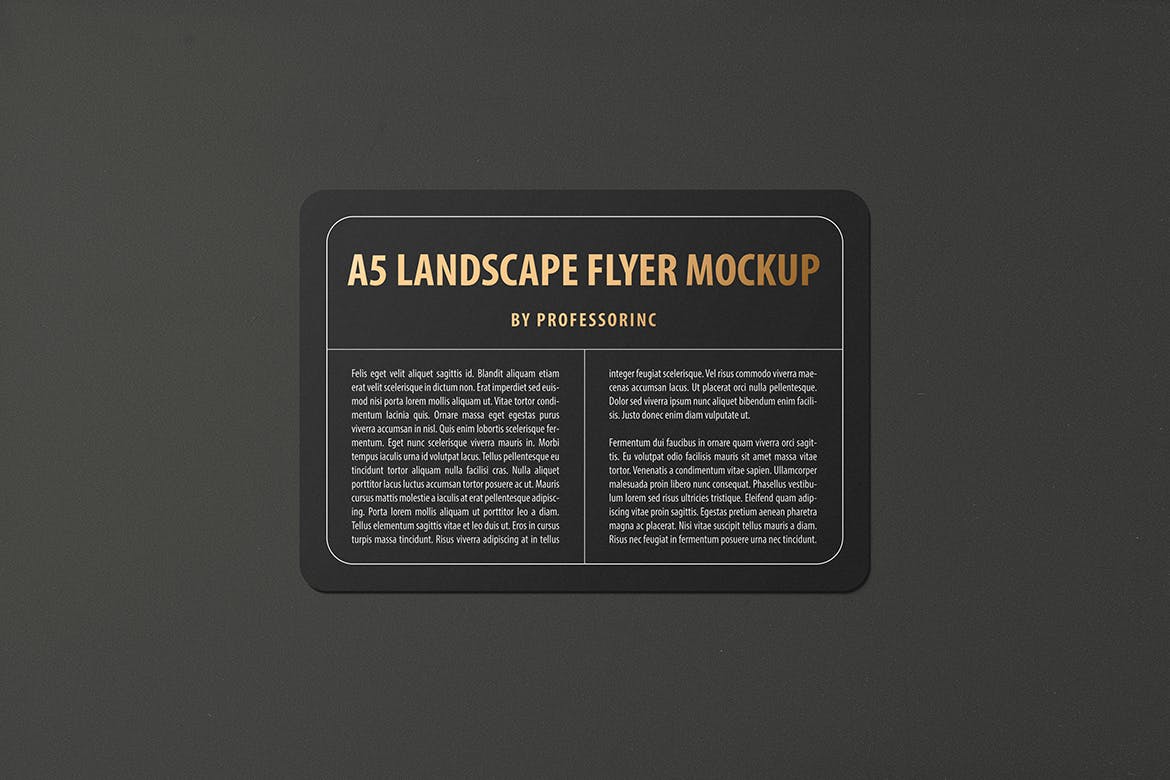 A5尺寸规格圆角宣传单印刷效果图样机素材库精选 A5 Landscape Round Corner Flyer Mockup插图(1)