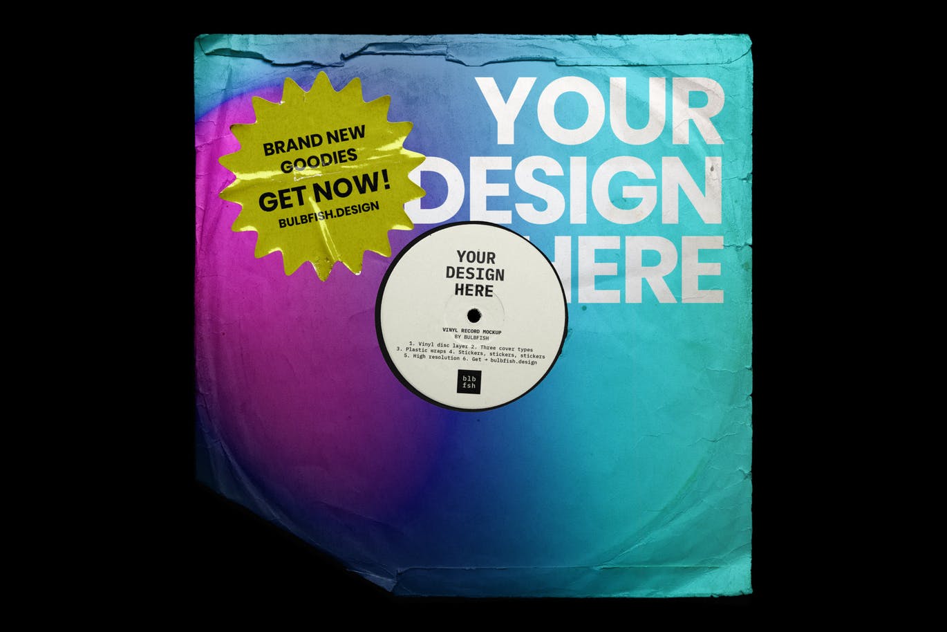 乙烯基唱片包装盒及封面设计图素材库精选模板 Vinyl Record Mockup插图(6)