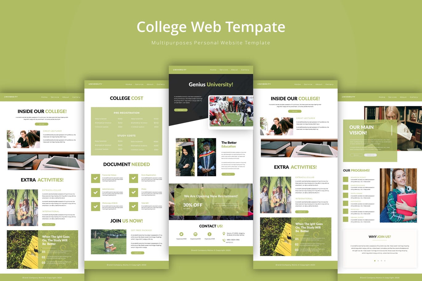 大学/学院教育网站设计素材库精选模板 University Web Template插图
