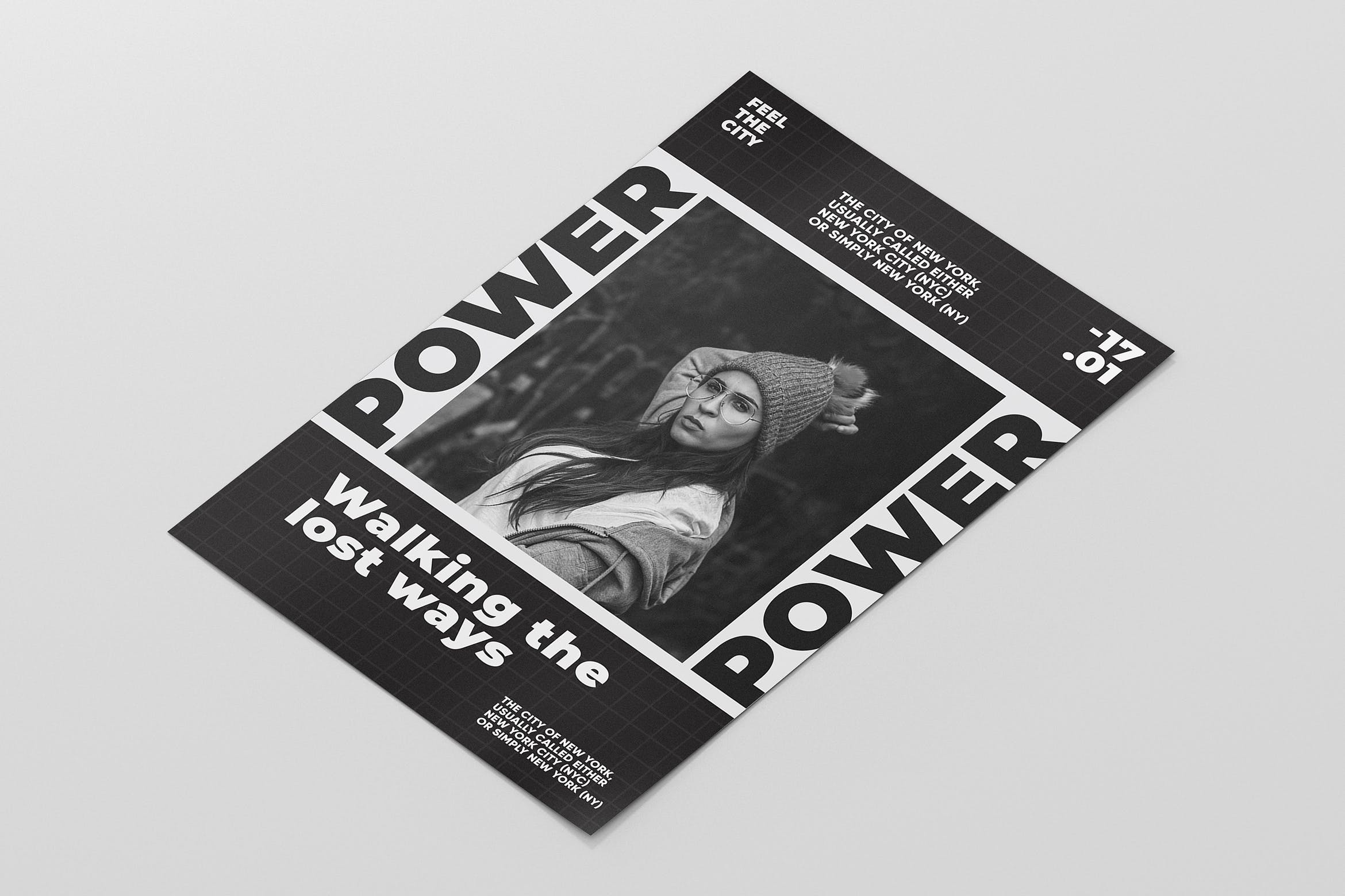 城市黑白设计风格海报PSD素材16设计网精选 Urban Black and White Poster插图