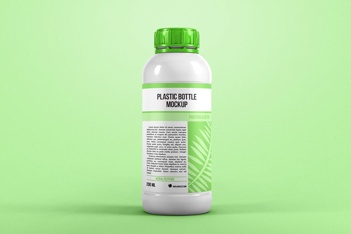 200ML塑料瓶外观设计图素材中国精选 Plastic Bottle Mockup插图(1)