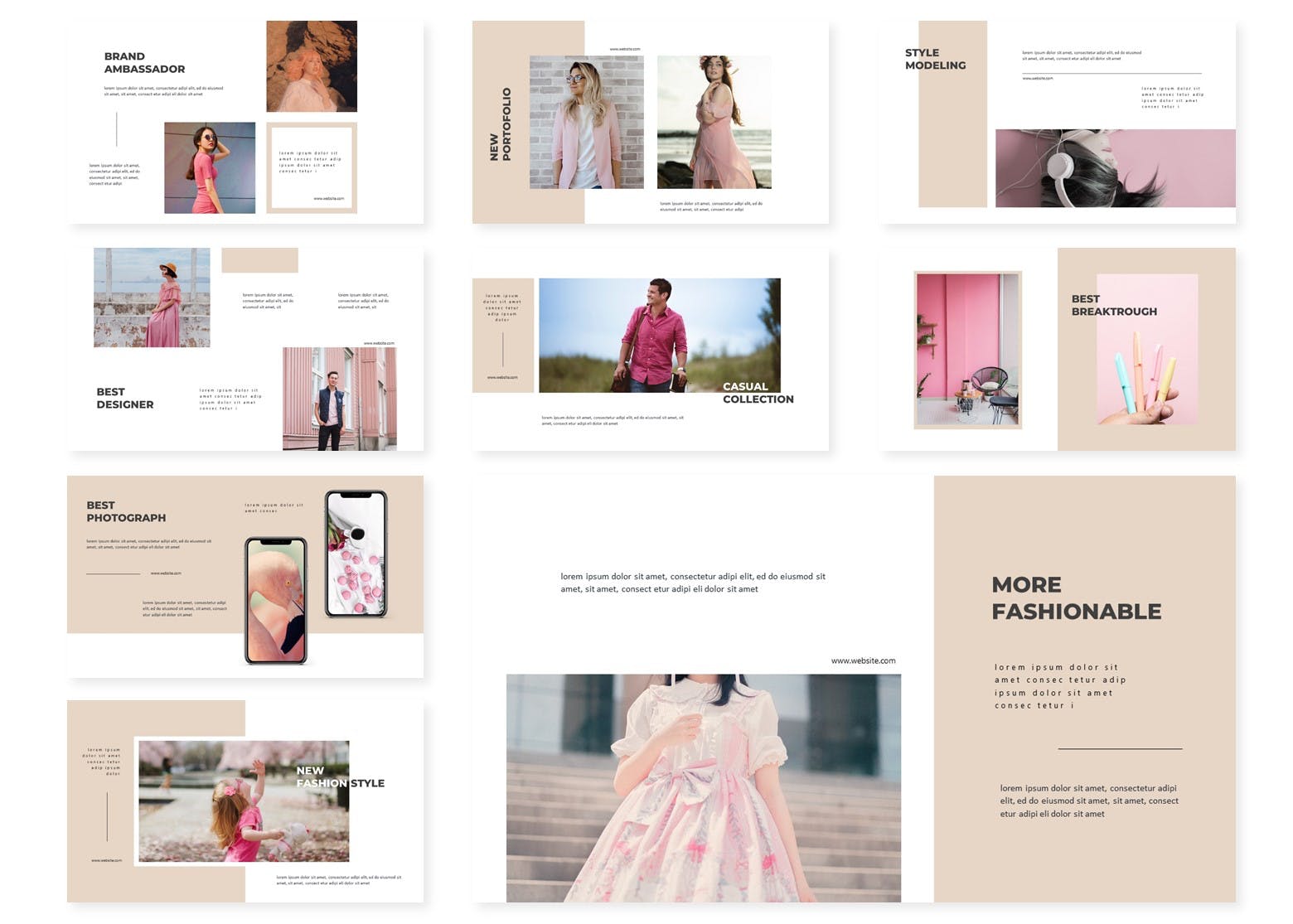 粉色系女性主题谷歌幻灯片设计模板 Seasone | Google Slides Template插图(2)