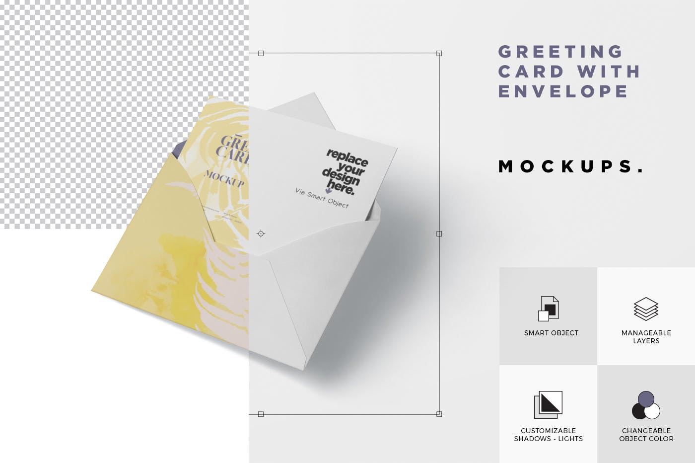 高端企业信封&贺卡设计图非凡图库精选 Greeting Card Mockup with Envelope – A6 Size插图(5)