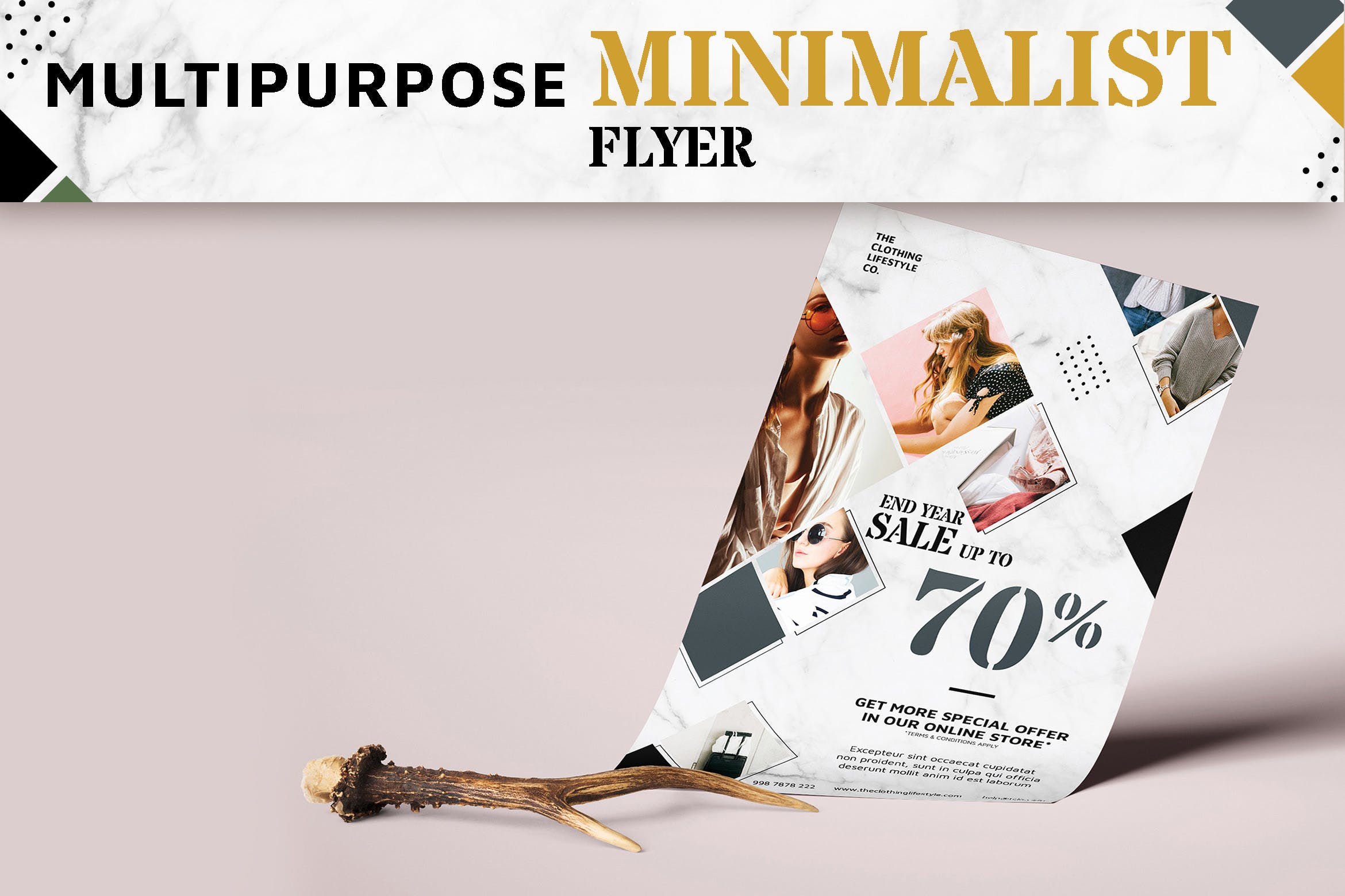 多用途极简设计风格促销传单模板 Multipurpose Minimalist Flyer插图