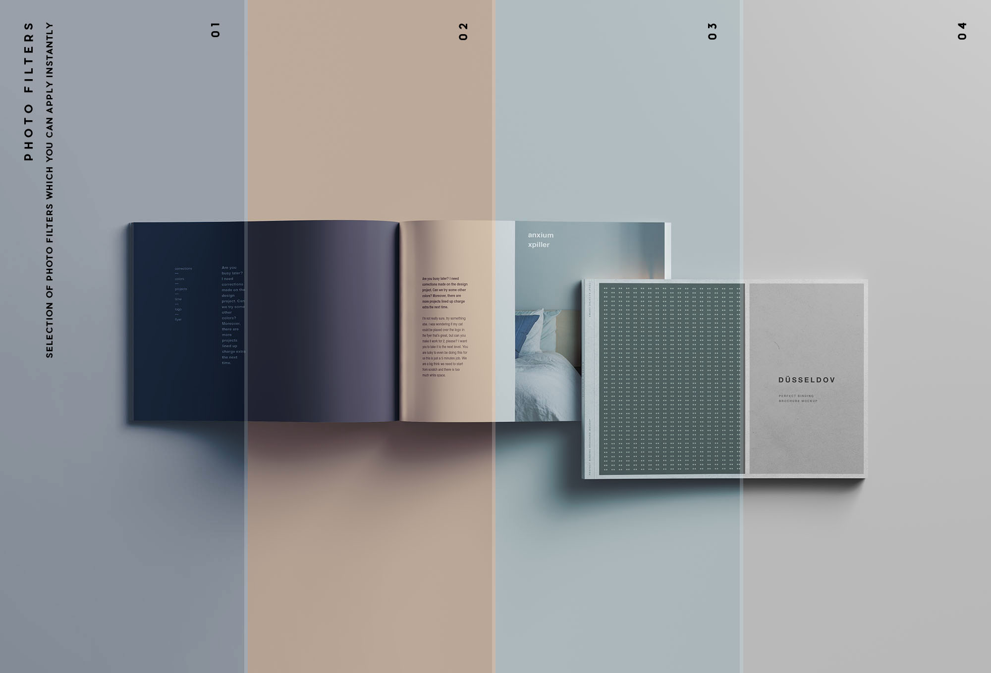 A4规格企业画册/产品手册封面&内页排版设计展示样机16设计网精选 A4 Landscape Perfect Binding Brochure Mockup插图(9)