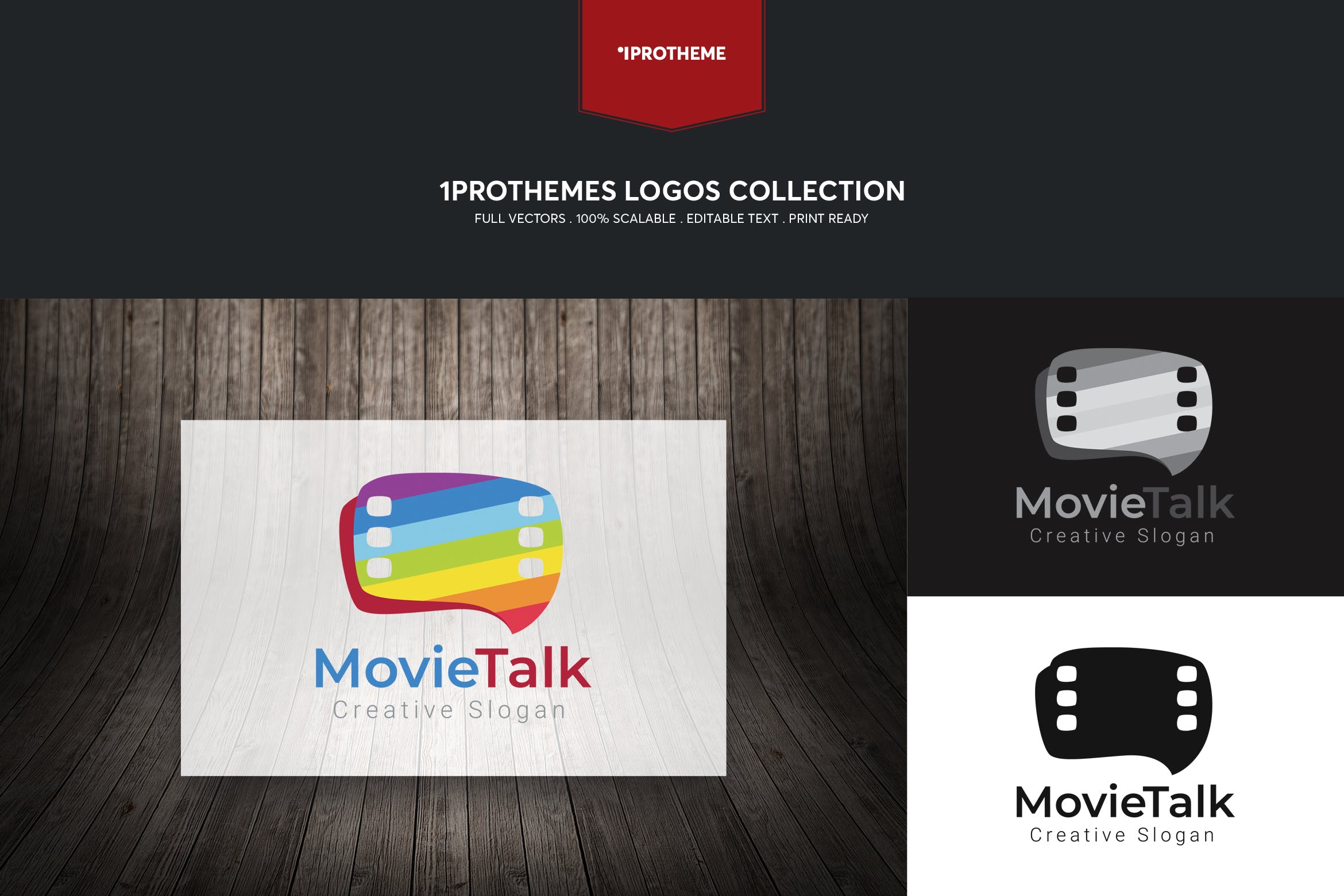 影评电影主题Logo设计16设计网精选模板 Movie Talk Logo Template插图