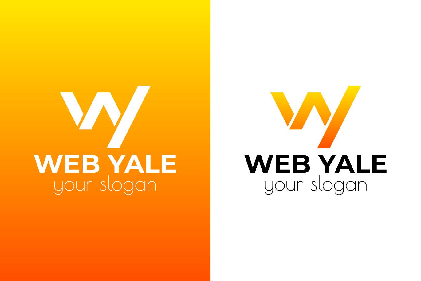 W&Y字母组合几何图形现代Logo设计普贤居精选模板 Web Yale Modern Logo Template插图(1)