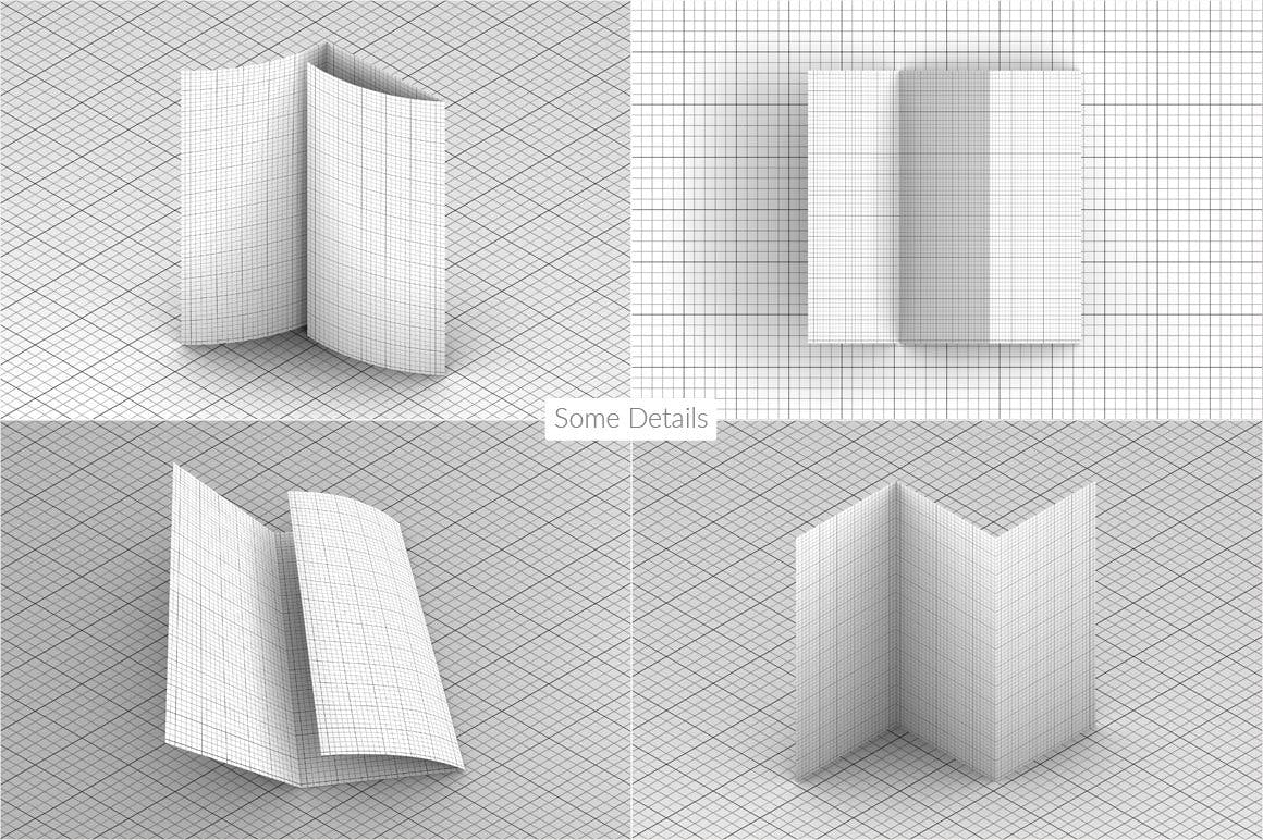 三折页传单设计多角度效果图样机普贤居精选模板 Trifold Brochure Mock-Up插图(7)