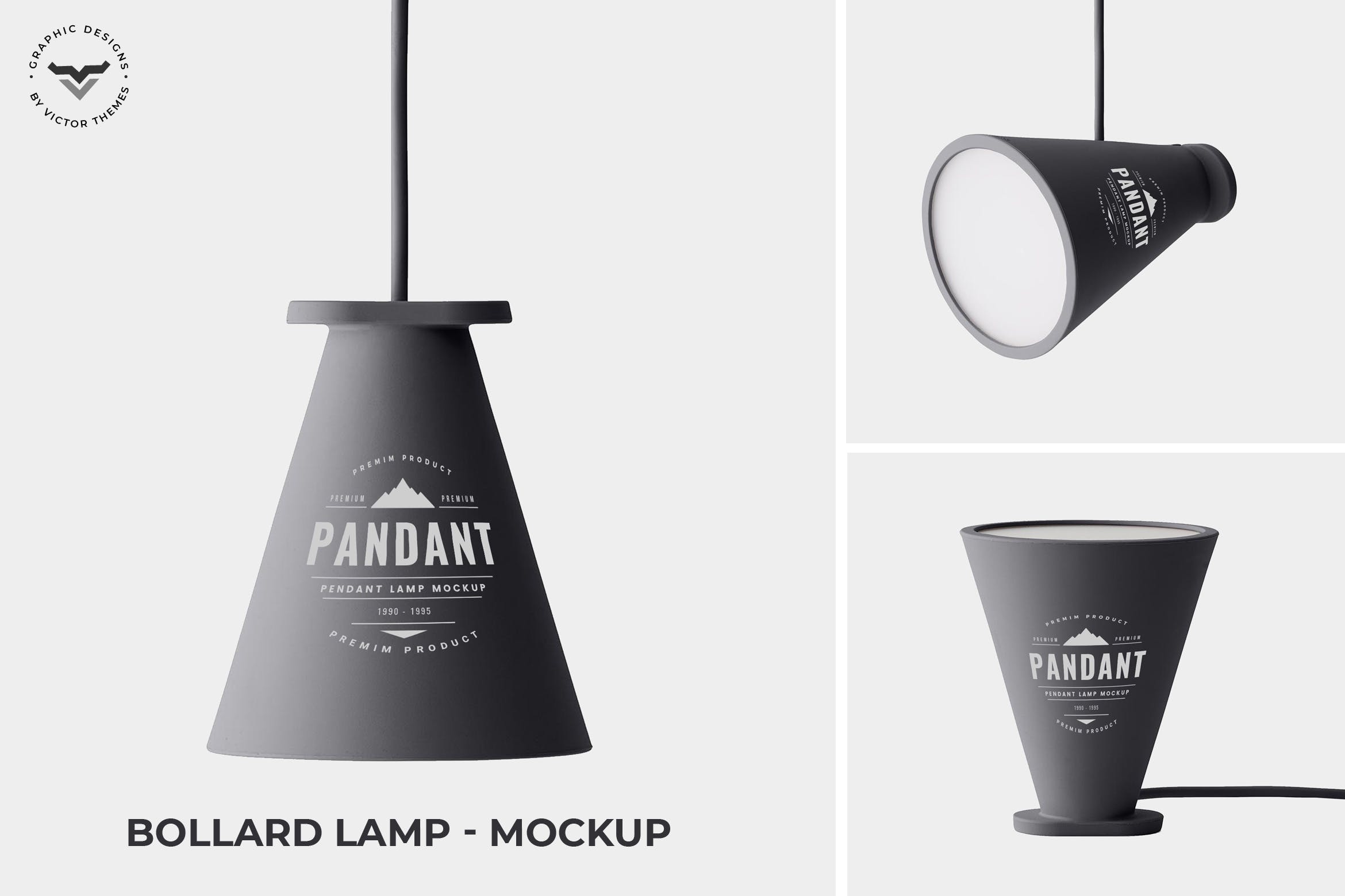 创意灯具设计效果图普贤居精选 Bollard Lamp Mockup插图