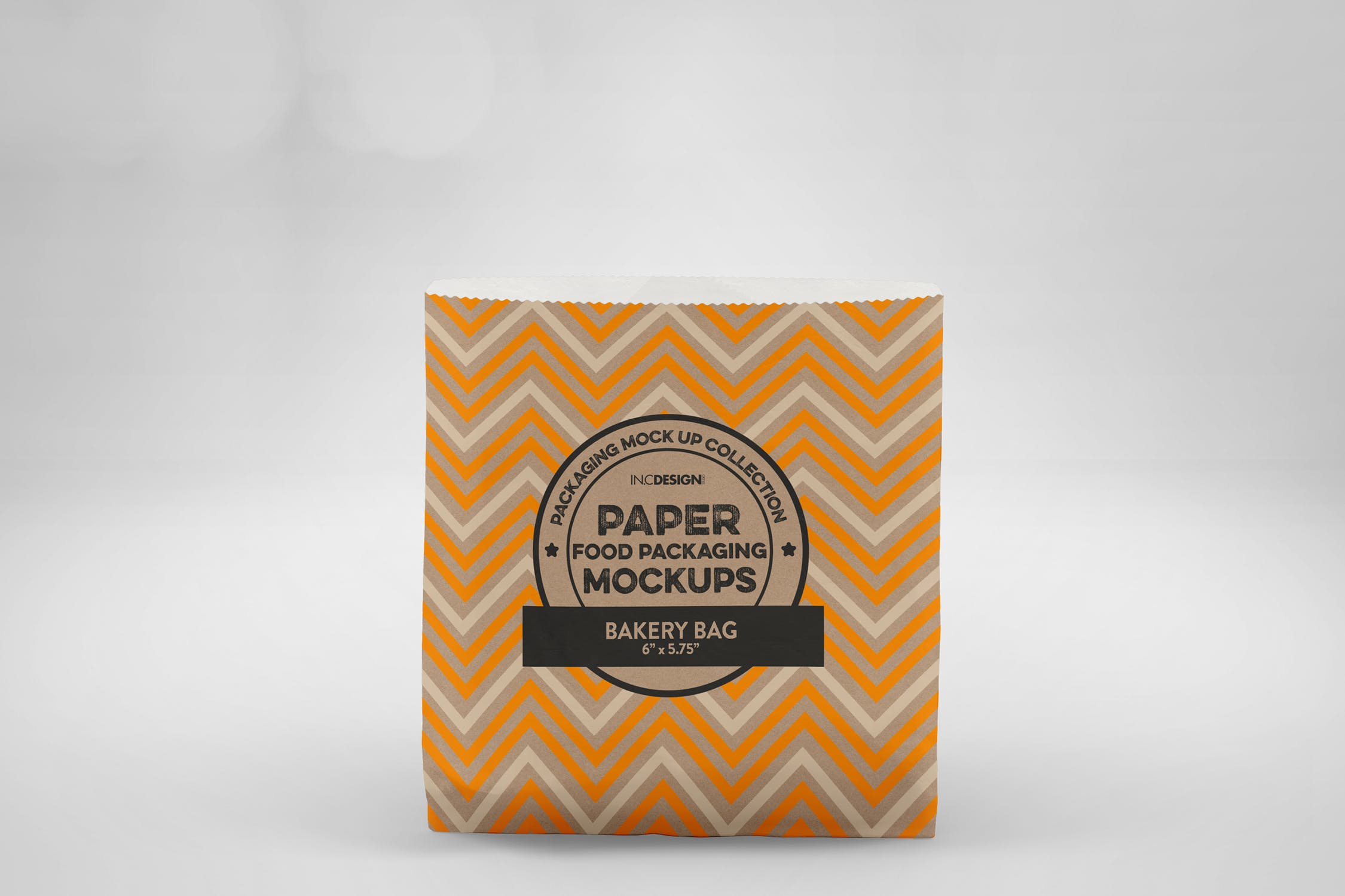 面包外带包装纸袋设计图素材库精选 Flat Bakery Bag Packaging Mockup插图(2)