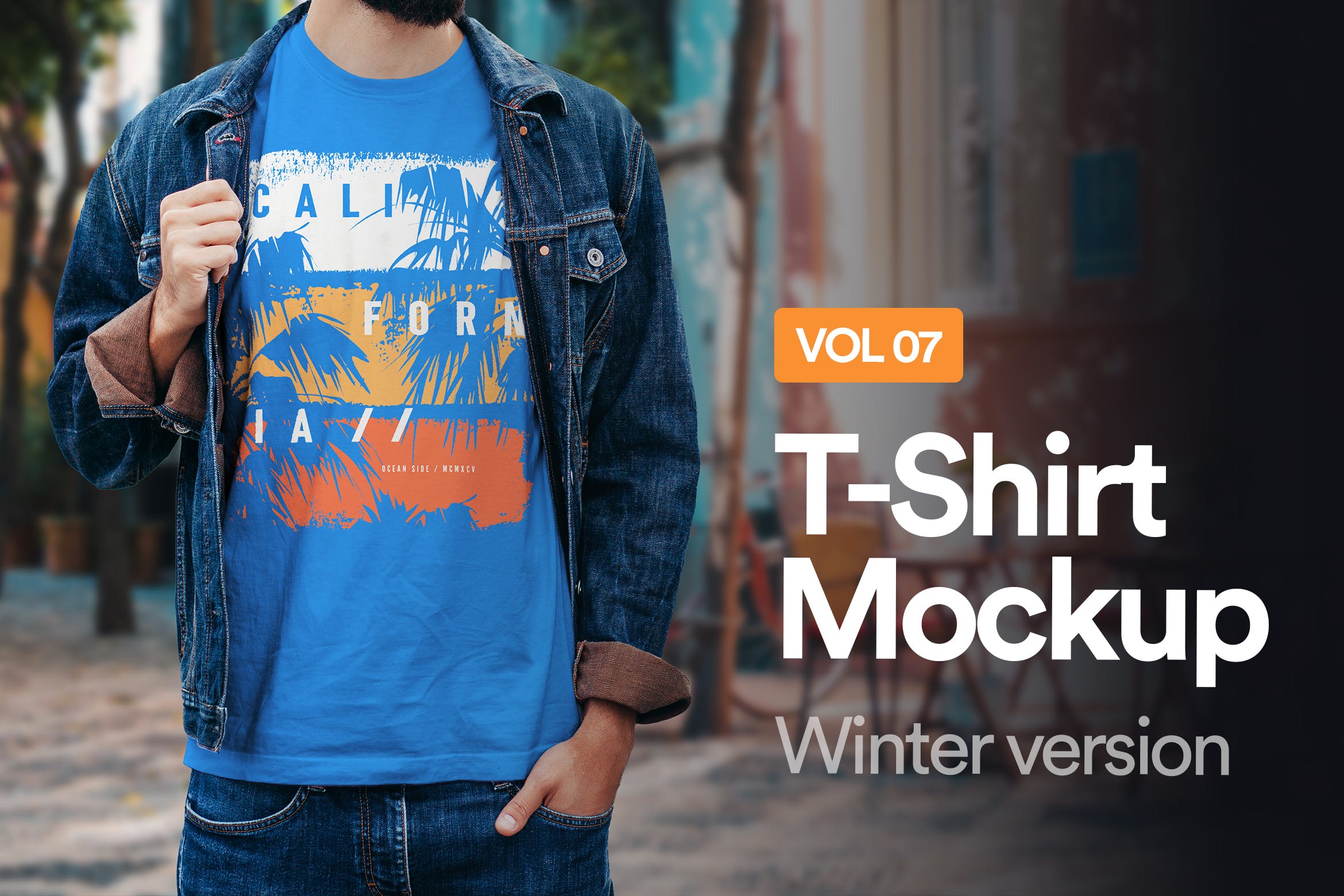 冬日T恤印花设计效果图样机16设计网精选07 Winter T-Shirt Mockup 07插图