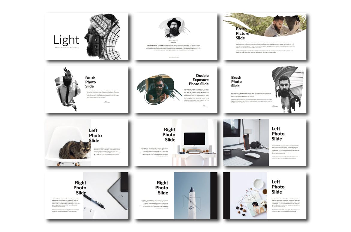 创意设计服务商企业资料素材库精选PPT模板 Lights | Powerpoint Template插图(1)