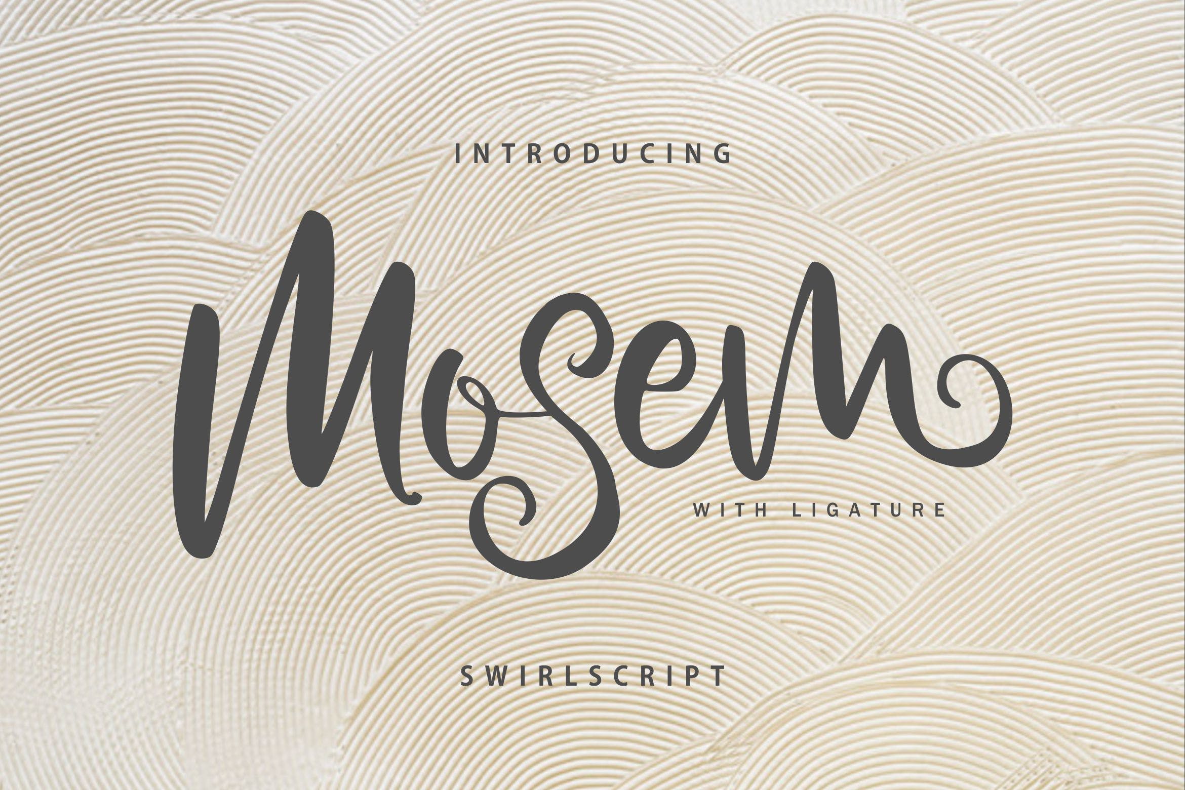 漩涡风格英文书法字体16设计素材网精选 Mosem | Swirl Script Font插图