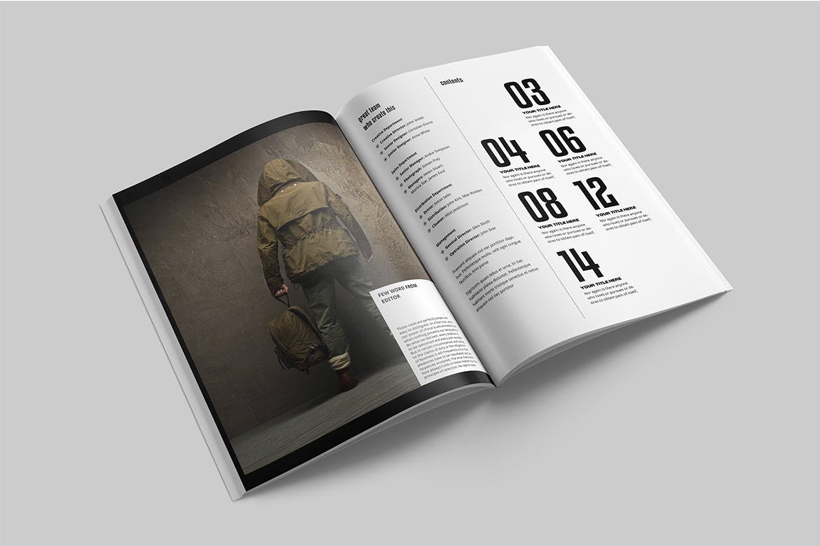 时尚/摄影/服装主题普贤居精选杂志设计INDD模板 Magazine Template插图(1)