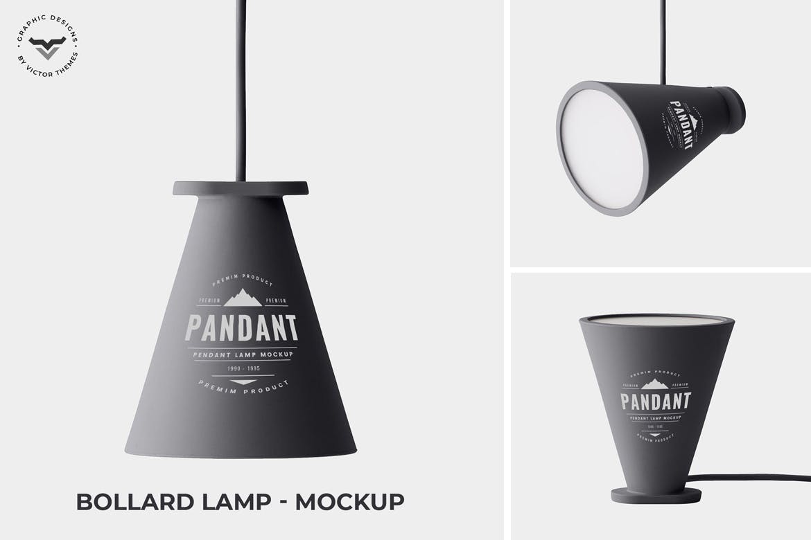 创意灯具设计效果图非凡图库精选 Bollard Lamp Mockup插图(1)