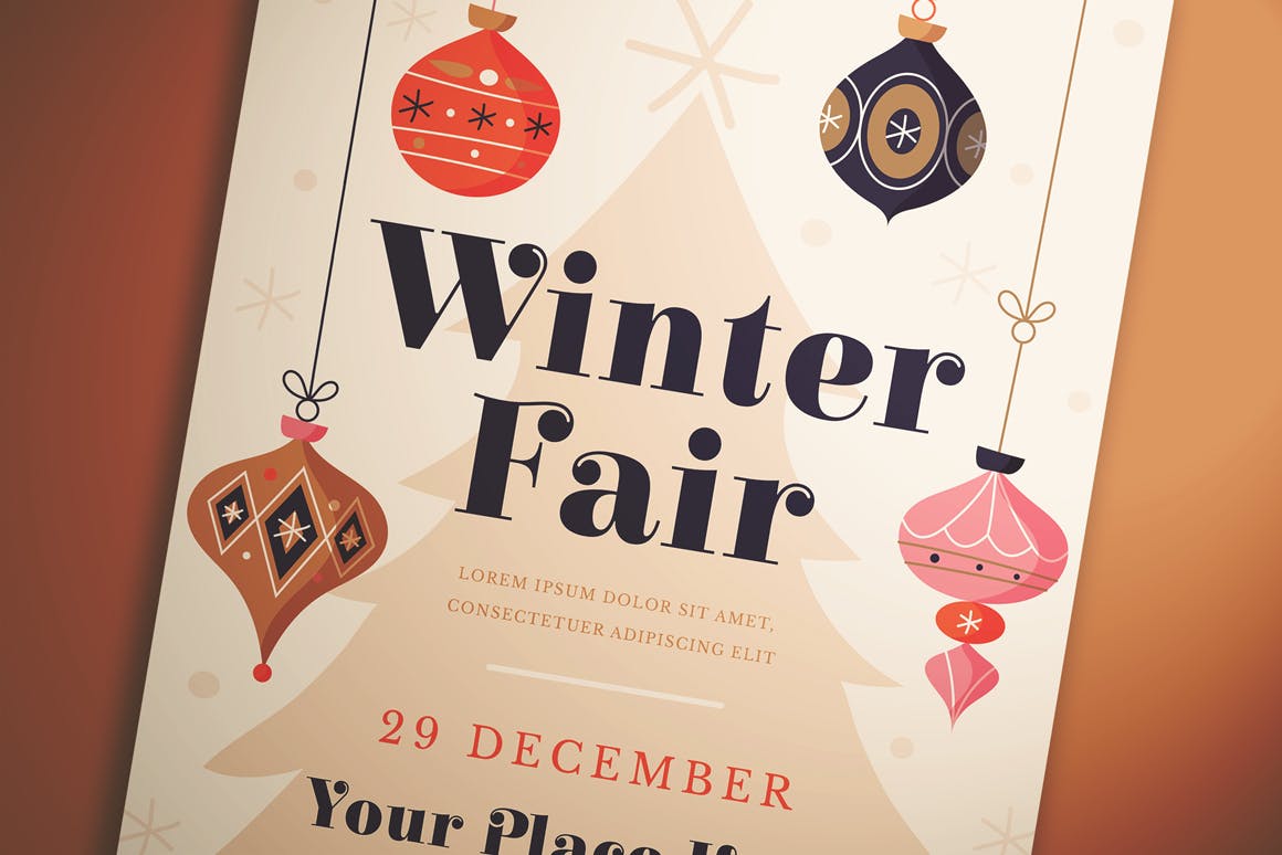 冬季博览会传单设计模板 Winter Fair Flyer插图(4)